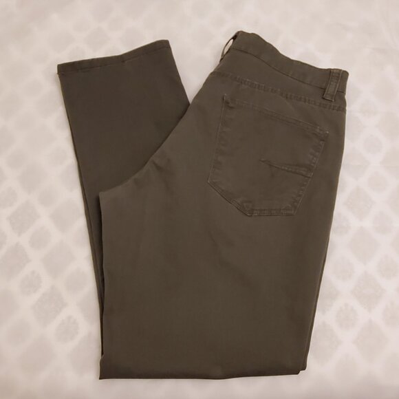 Weatherproof Vintage Mens Green Soft Brushed Twill Slim Straight Fit Pants 34x30 - Picture 1 of 12